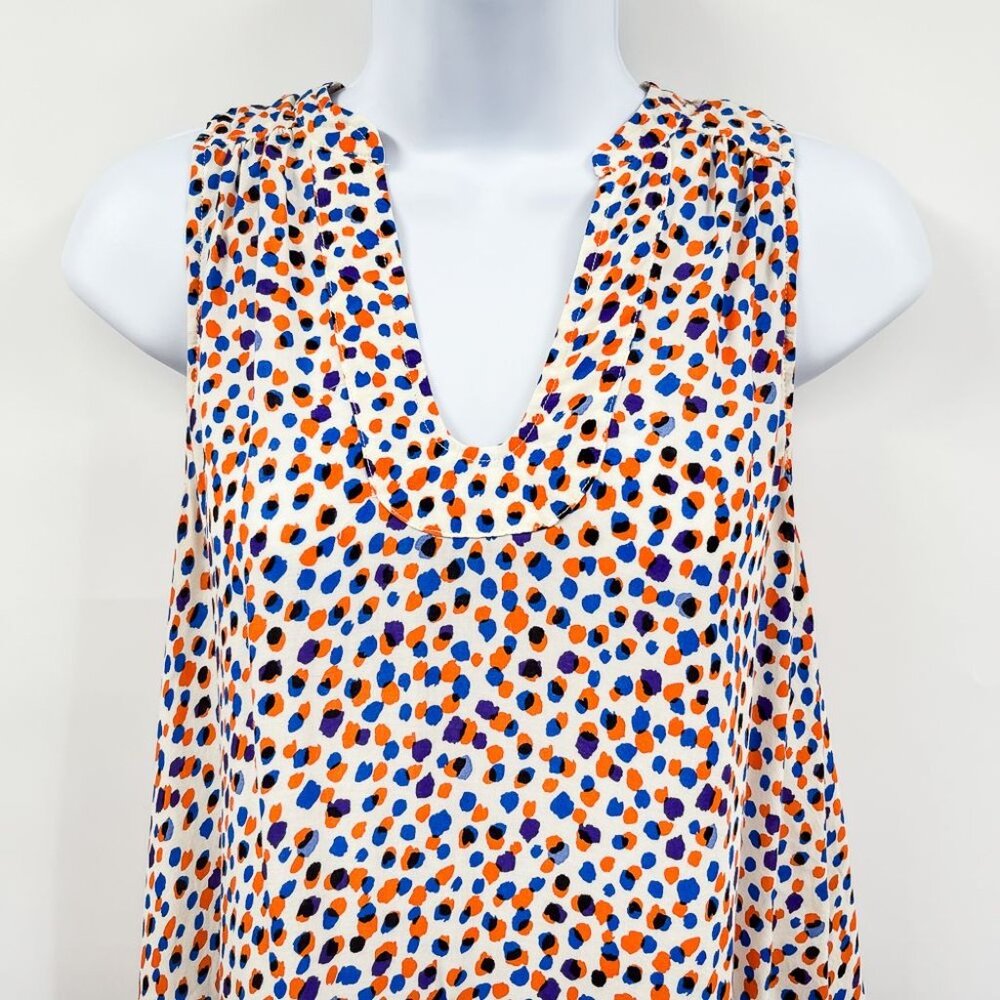 Maeve Anthropologie Enna Abstract Polka Dot Babydoll Tank Top Blouse Sleeveless - Picture 3 of 6